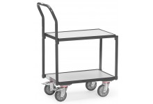 - ESD-euro box roller, with 2 shelves, with pu