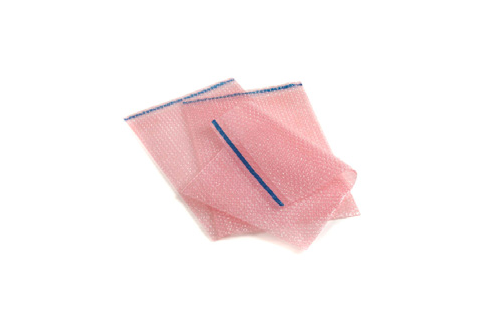  - PINK ANTISTATIC BUBBLE BAGS 280x360mm WITH 30mm SELF ADHESIVE LIP x300
