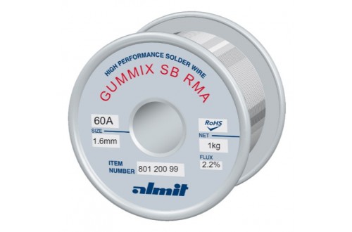 Almit - SOLDER WIRE GUMMIX SB RMA P2 SN60 - FLUX 2,5% - 1,0mm - 1,0kg