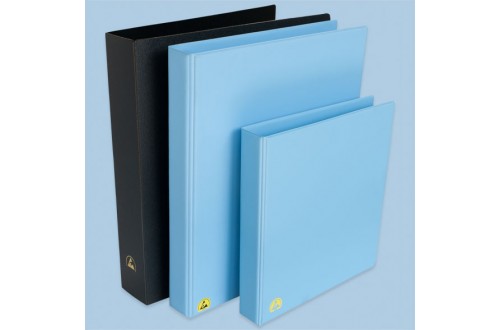  - BINDER WITH ESD LOGO, BLACK, DISSIPATIVE, DIN A4, THICKNESS 45mm, 2 RINGS