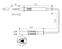 ELECTRO PJP - CORDON POINTE DE TOUCHE PVC D4 + MS D4 0,75mm2 100cm ROUGE 4310-D4-IEC