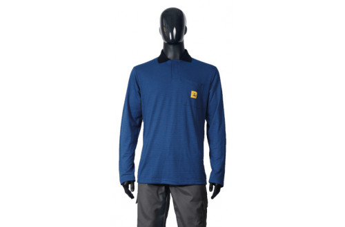  - ESD POLO-SHIRT LANGE MOUWEN PS21 DONKERGRIJS 5XL